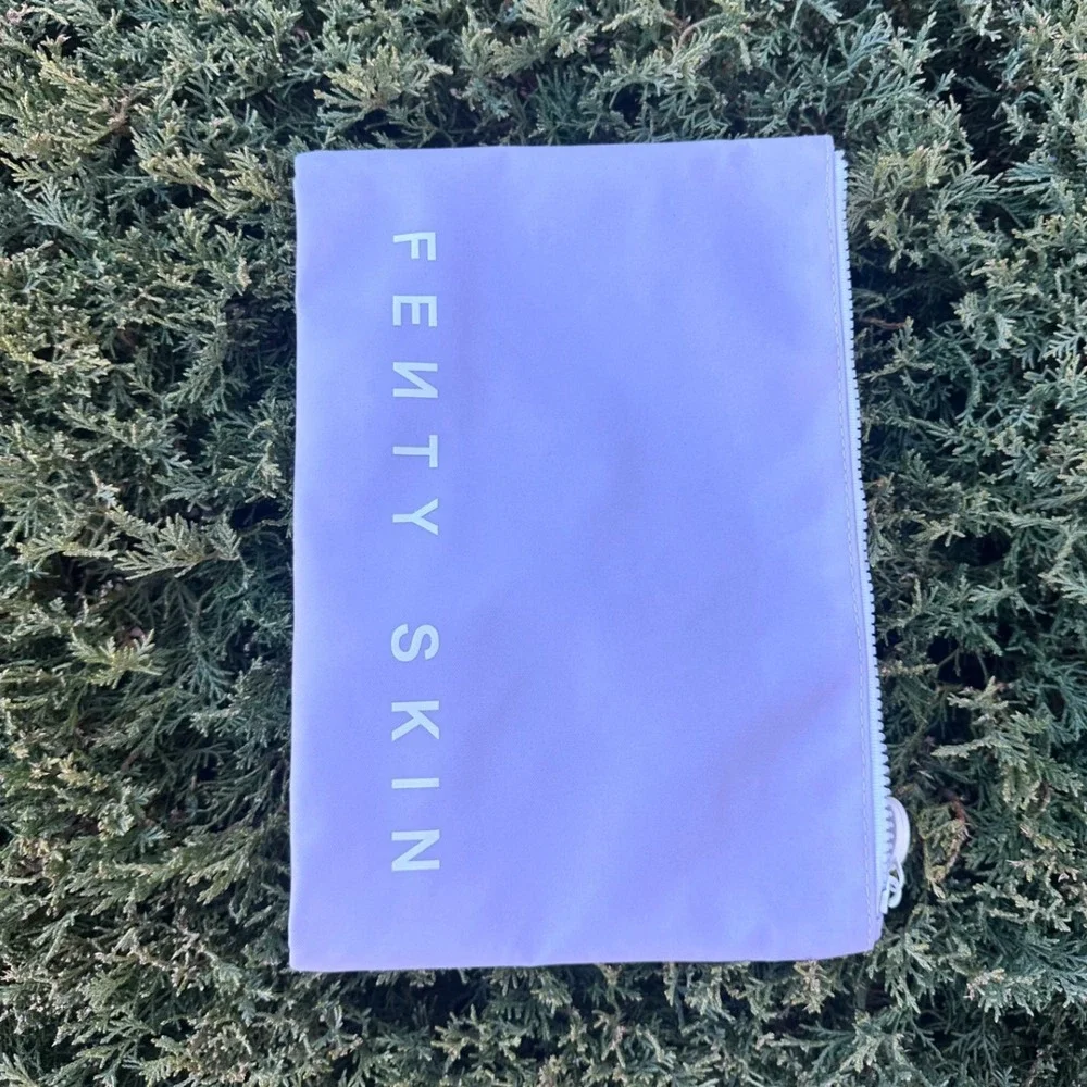 Fenty Skin Lavender Grey Makeup Bag Zippered Pouch Travel Cosmetic Case Logo